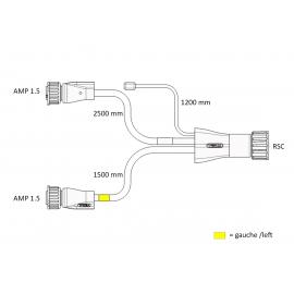 Rear lamp cable with flat cables and straight overmoulding RSC 15V